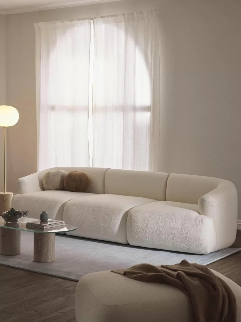 Sofas | Sofaserien-Westwing Collection Modulares Bouclé-Sofa Sofia (3-Sitzer) Bouclé Off White