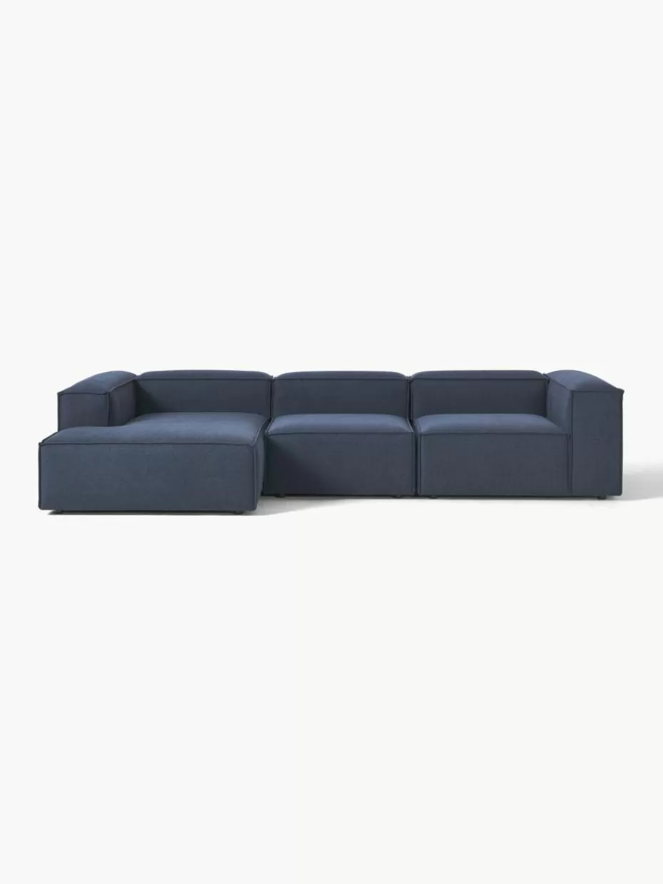 Sofas | Sofaserien-Westwing Collection Modulares Ecksofa Lennon Webstoff Dunkelblau