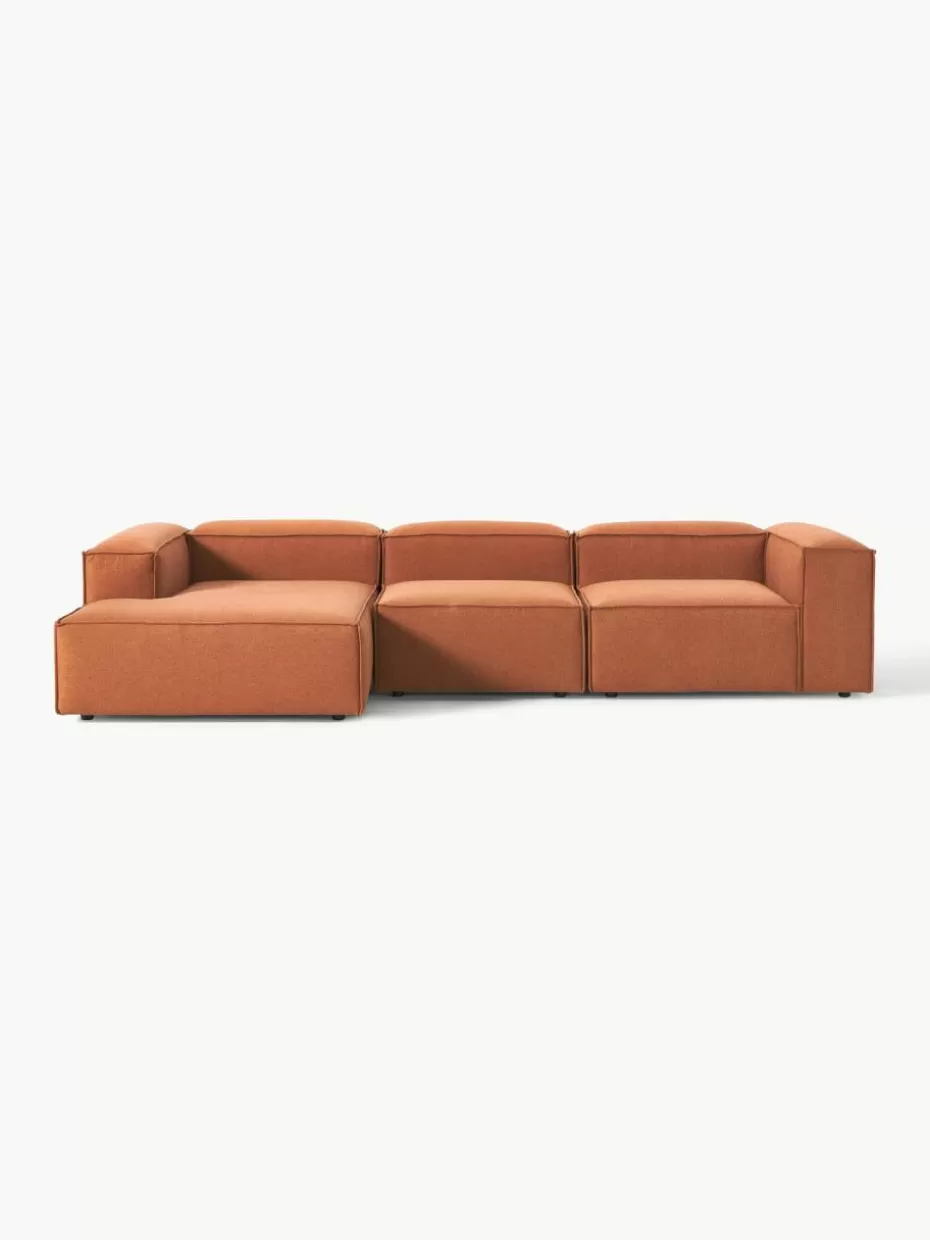Sofas | Sofaserien-Westwing Collection Modulares Ecksofa Lennon Webstoff Terrakotta