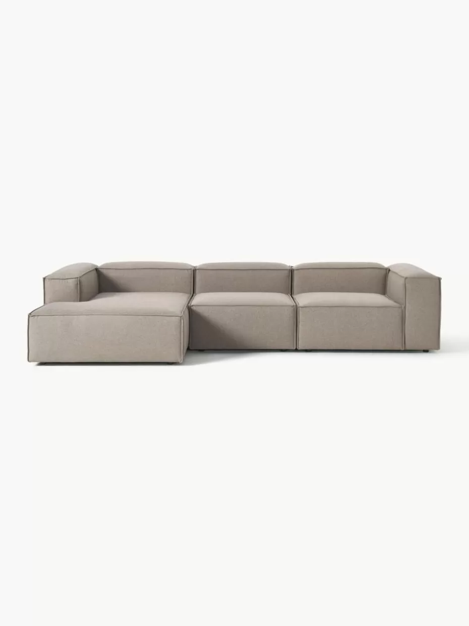 Sofas | Sofaserien-Westwing Collection Modulares Ecksofa Lennon Webstoff Taupe