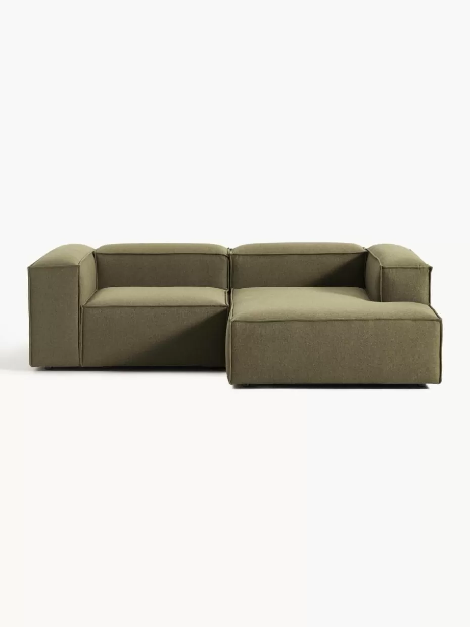 Sofas | Sofaserien-Westwing Collection Modulares Ecksofa Lennon Webstoff Olivgrün