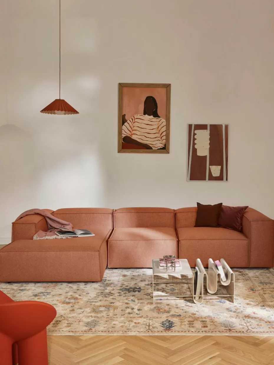 Sofas | Sofaserien-Westwing Collection Modulares Ecksofa Lennon Webstoff Terrakotta