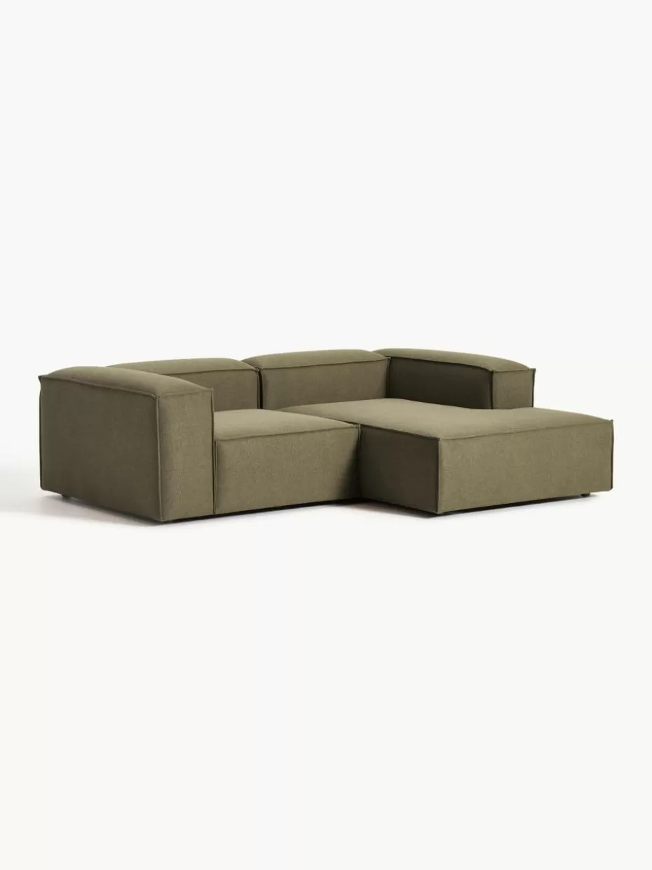 Sofas | Sofaserien-Westwing Collection Modulares Ecksofa Lennon Webstoff Olivgrün