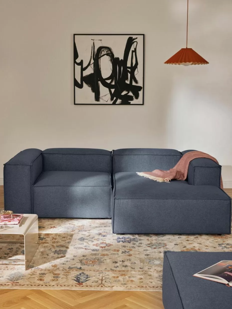 Sofas | Sofaserien-Westwing Collection Modulares Ecksofa Lennon Webstoff Dunkelblau