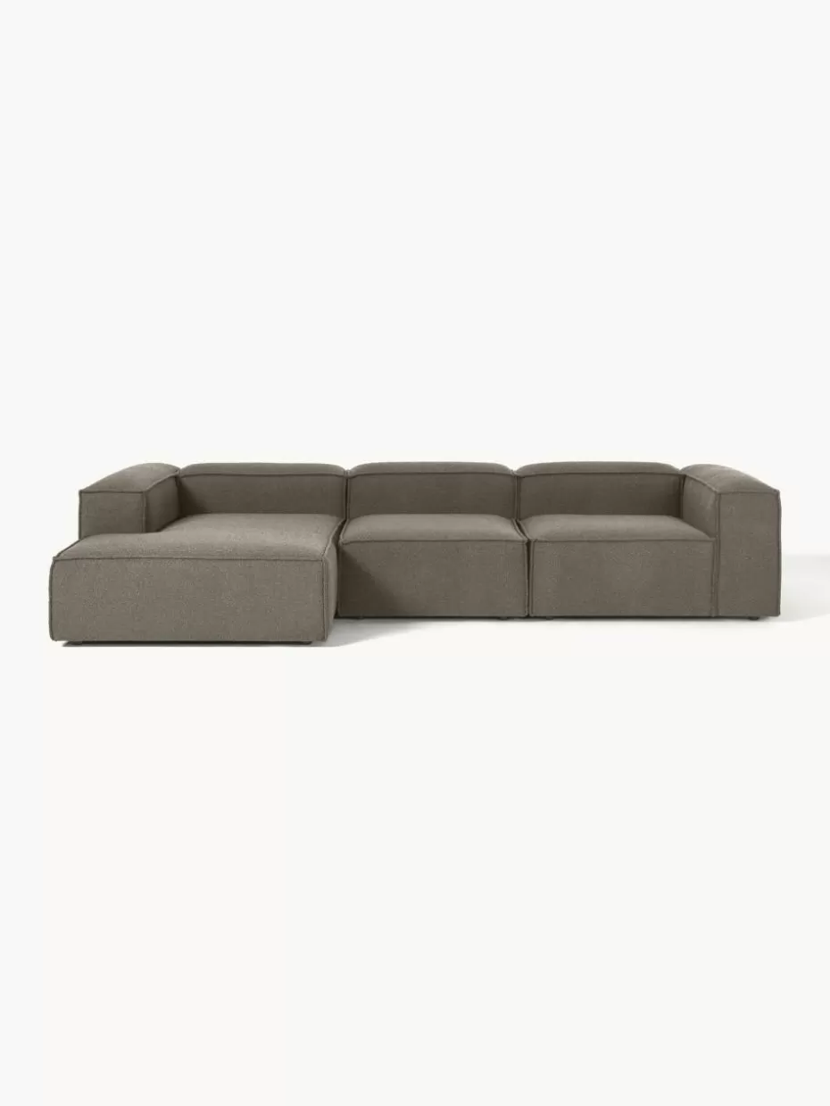 Sofas | Sofaserien-Westwing Collection Modulares Ecksofa Lennon aus Bouclé Bouclé Greige
