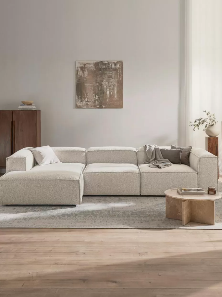 Sofas | Sofaserien-Westwing Collection Modulares Ecksofa Lennon aus Bouclé Bouclé Off White