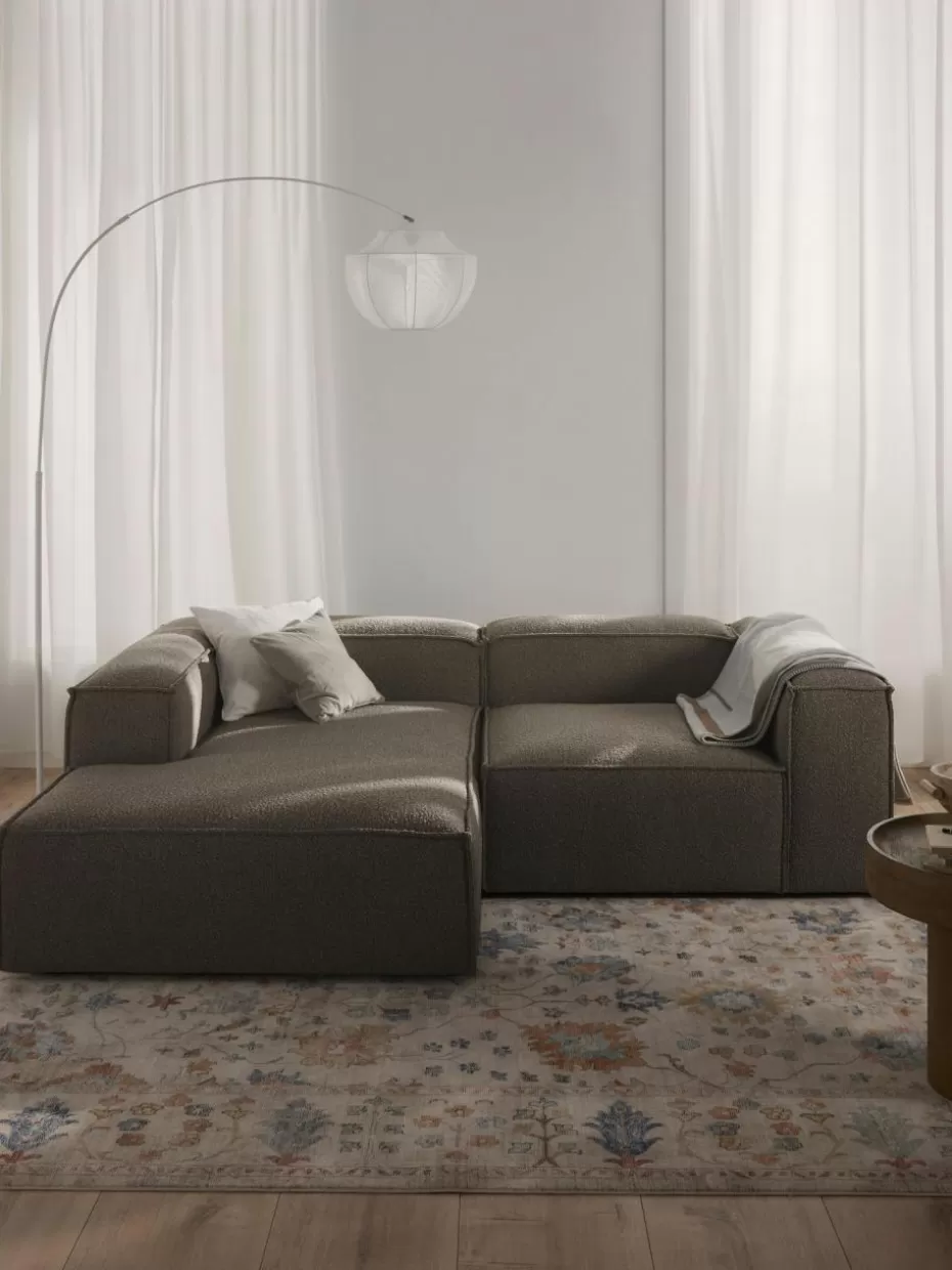 Sofas | Sofaserien-Westwing Collection Modulares Ecksofa Lennon aus Bouclé Bouclé Greige