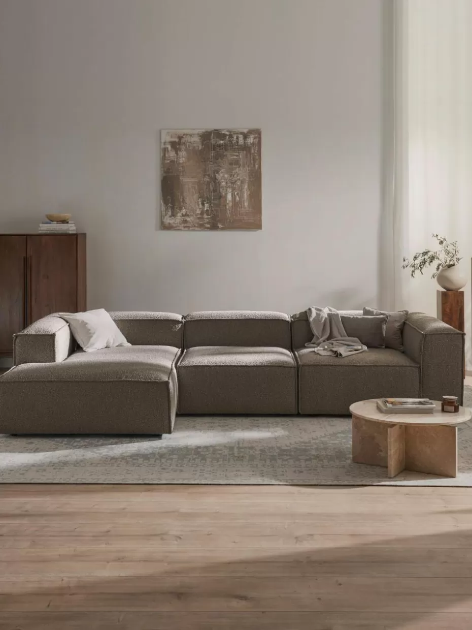 Sofas | Sofaserien-Westwing Collection Modulares Ecksofa Lennon aus Bouclé Bouclé Greige