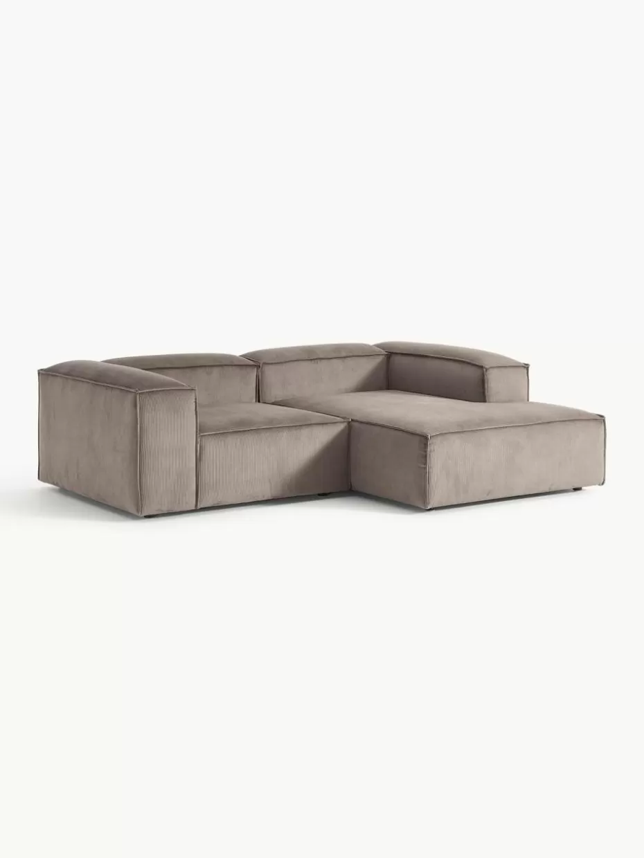 Sofas | Sofaserien-Westwing Collection Modulares Ecksofa Lennon aus Cord Cord Taupe