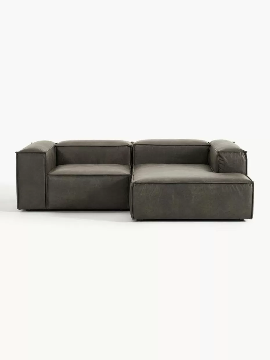 Sofas | Sofaserien-Westwing Collection Modulares Ecksofa Lennon aus recyceltem Leder Leder Taupe