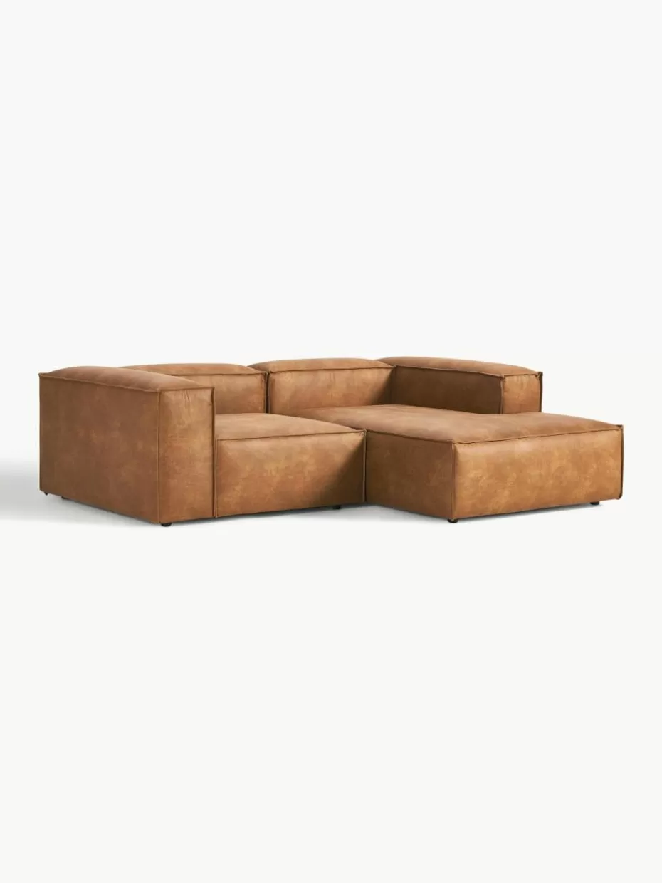 Sofas | Sofaserien-Westwing Collection Modulares Ecksofa Lennon aus recyceltem Leder Leder Braun