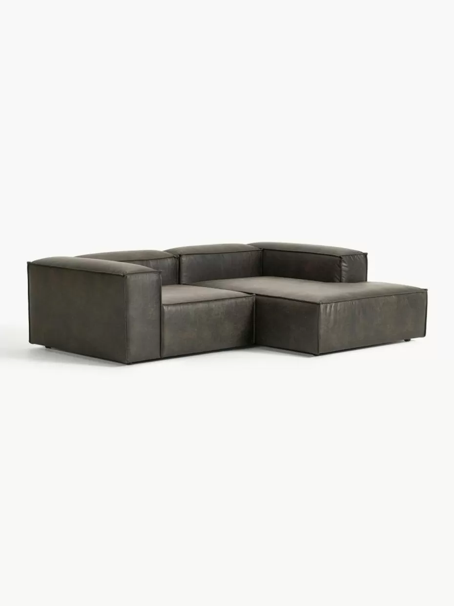 Sofas | Sofaserien-Westwing Collection Modulares Ecksofa Lennon aus recyceltem Leder Leder Taupe