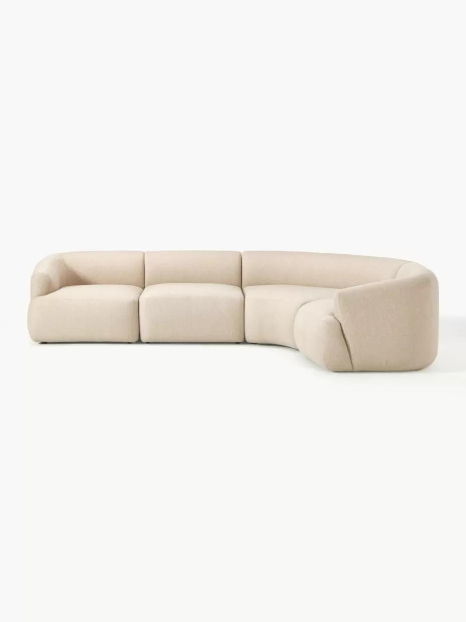 Sofas | Sofaserien-Westwing Collection Modulares Ecksofa Sofia (4-Sitzer) Webstoff Hellbeige