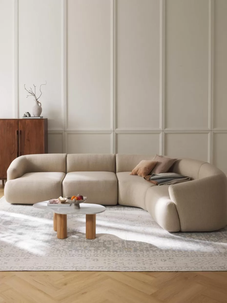 Sofas | Sofaserien-Westwing Collection Modulares Ecksofa Sofia (4-Sitzer) Webstoff Hellbeige