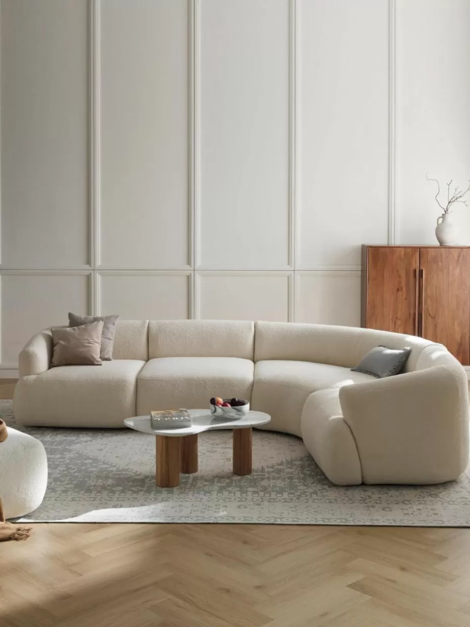 Sofas | Sofaserien-Westwing Collection Modulares Ecksofa Sofia (4-Sitzer) Teddy Off White