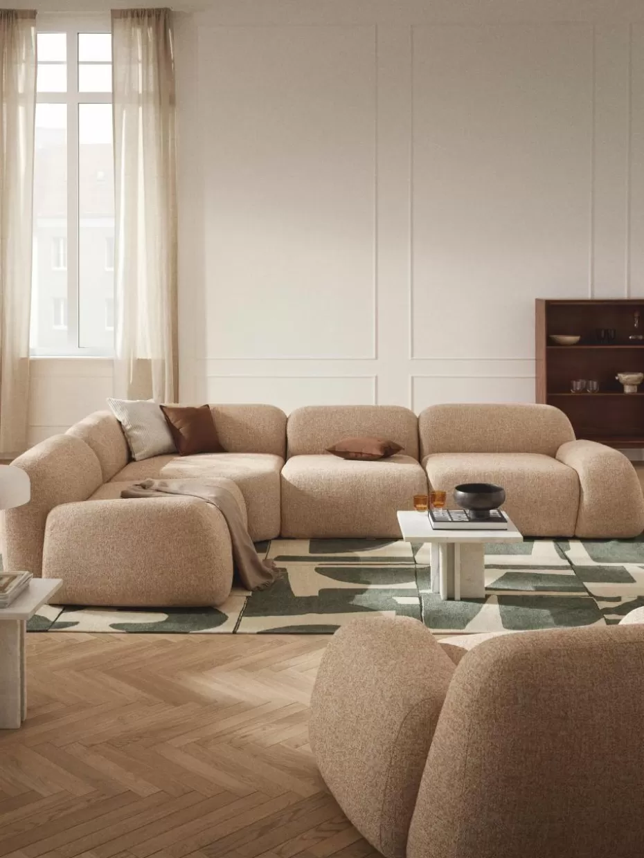 Sofas | Sofaserien-Westwing Collection Modulares Ecksofa Wolke (4-Sitzer) aus Bouclé Bouclé Orange