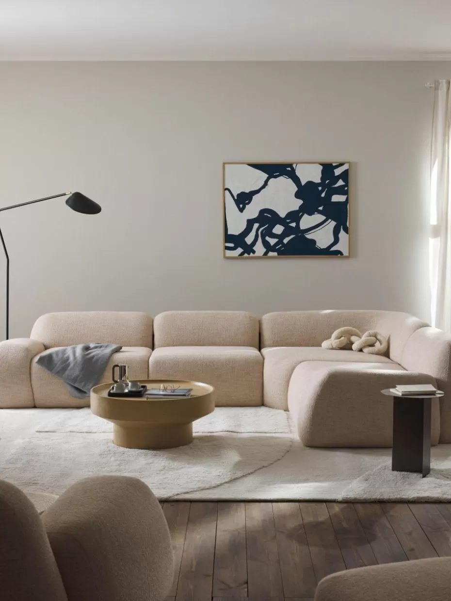 Sofas | Sofaserien-Westwing Collection Modulares Ecksofa Wolke (4-Sitzer) aus Bouclé Bouclé Peach