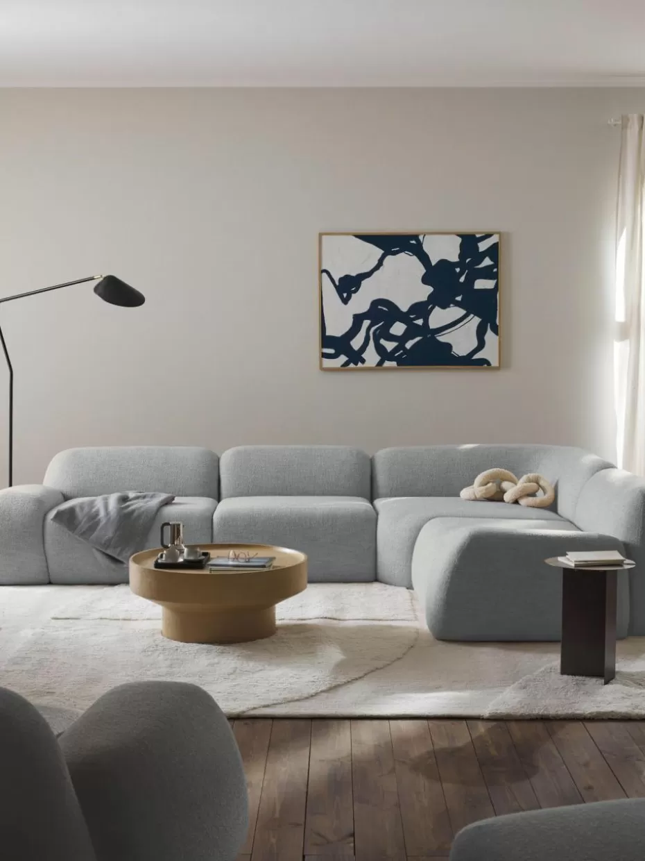 Sofas | Sofaserien-Westwing Collection Modulares Ecksofa Wolke (4-Sitzer) aus Bouclé Bouclé Hellblau