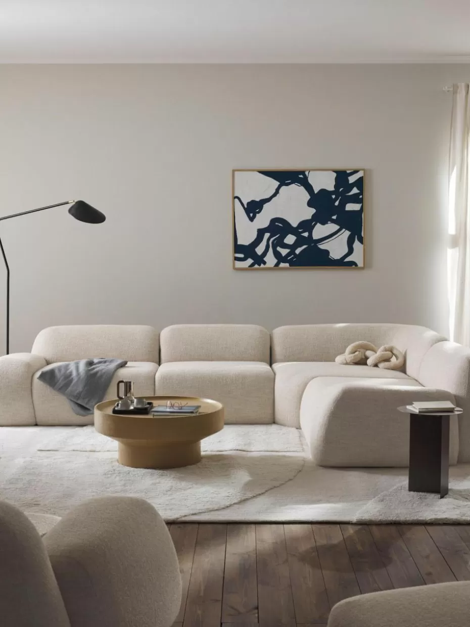 Sofas | Sofaserien-Westwing Collection Modulares Ecksofa Wolke (4-Sitzer) aus Bouclé Bouclé Hellbeige