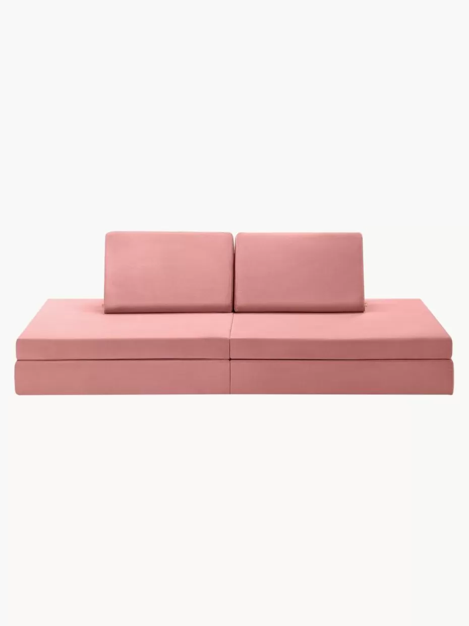 Sitzsäcke-Funzy Modulares Kinder-Spielsofa Mila aus Samt, handgefertigt Samt Altrosa