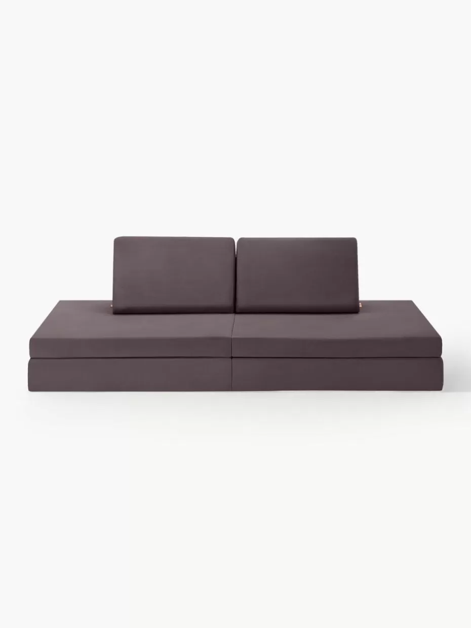Sitzsäcke-Funzy Modulares Kinder-Spielsofa Mila aus Samt, handgefertigt Samt Aubergine