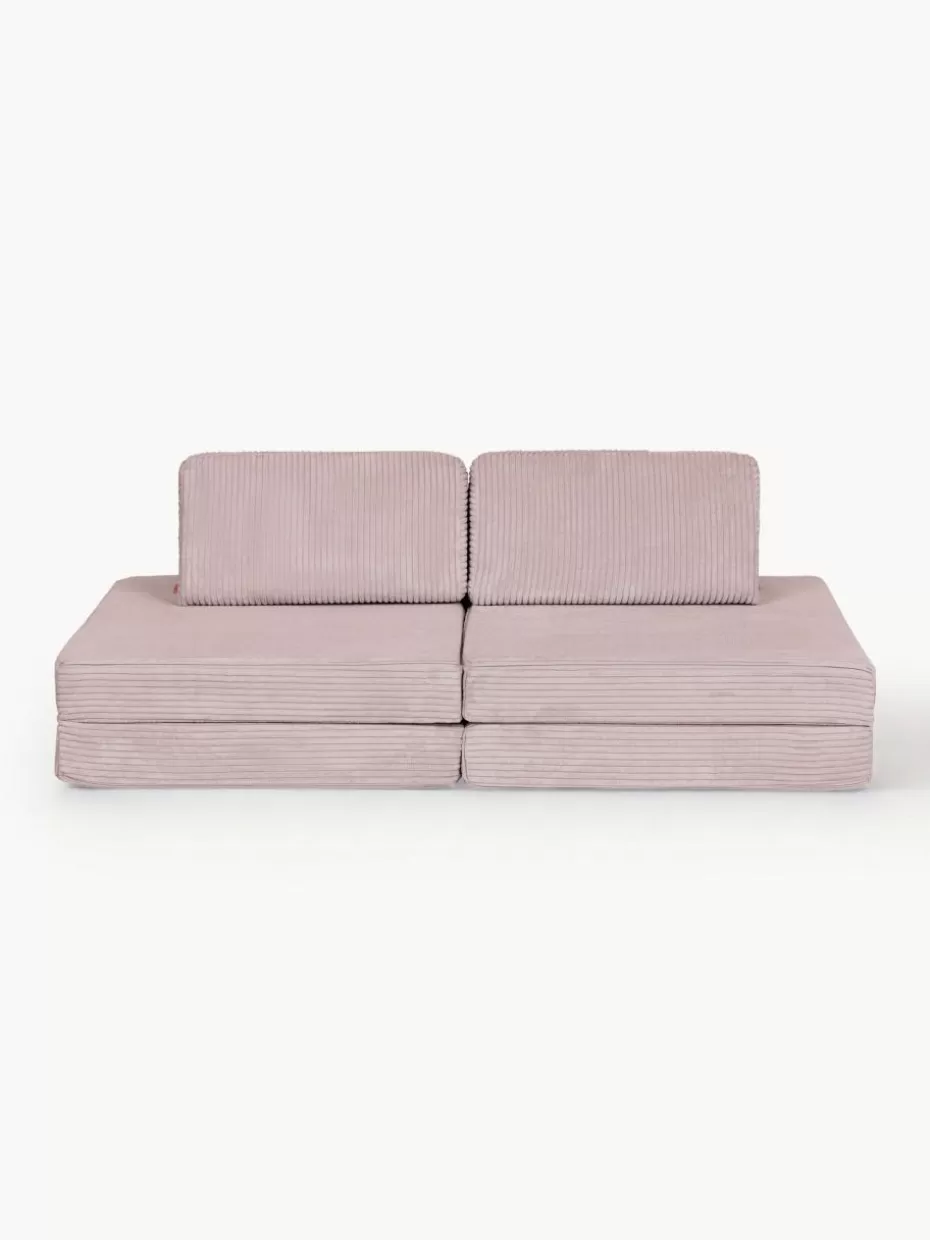 Sitzsäcke-Funzy Modulares Kinder-Spielsofa Mila aus Cord, handgefertigt Cord Hellrosa