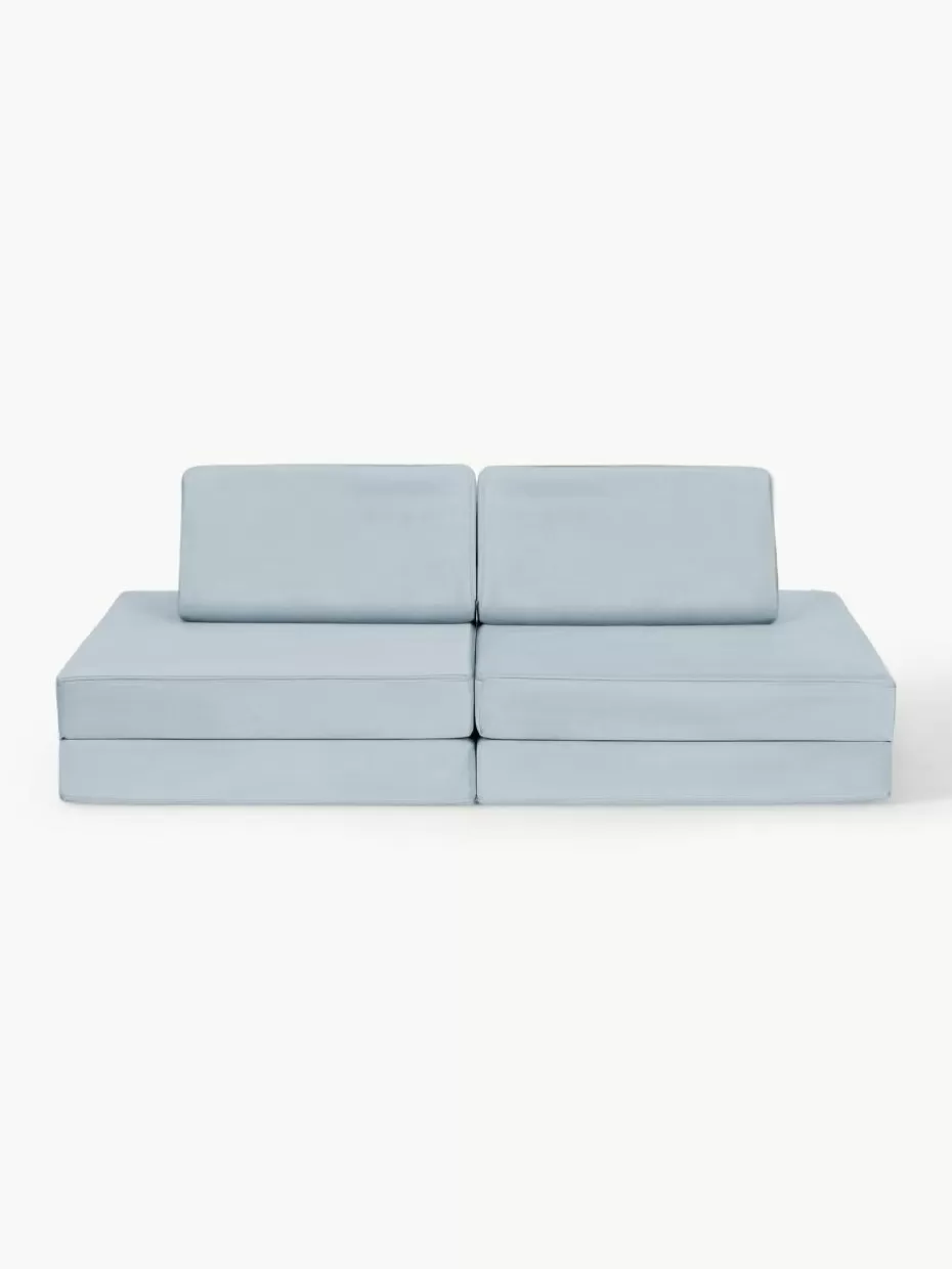 Sitzsäcke-Funzy Modulares Kinder-Spielsofa Mila aus Samt, handgefertigt Samt Hellblau