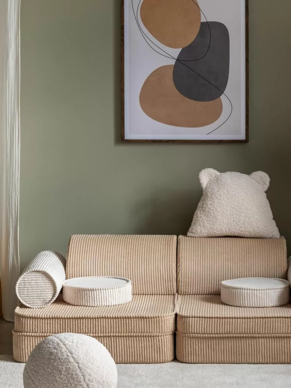 Sitzsäcke-Wigiwama Modulares Kinder-Spielsofa Sugar aus Cord Cord Beige, Cremeweiß