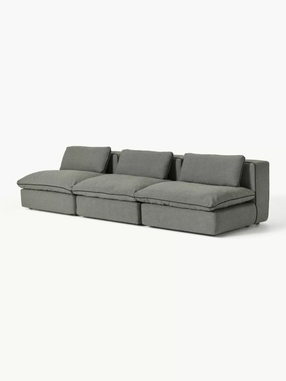 Sofas | Sofaserien-Westwing Collection Modulares Sofa Felix (3-Sitzer) Webstoff Dunkelgrau