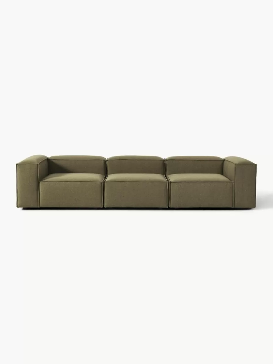 Sofas | Sofaserien-Westwing Collection Modulares Sofa Lennon (4-Sitzer) Webstoff Olivgrün