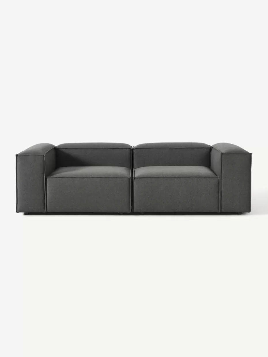 Sofas | Sofaserien-Westwing Collection Modulares Sofa Lennon (3-Sitzer) Webstoff Anthrazit