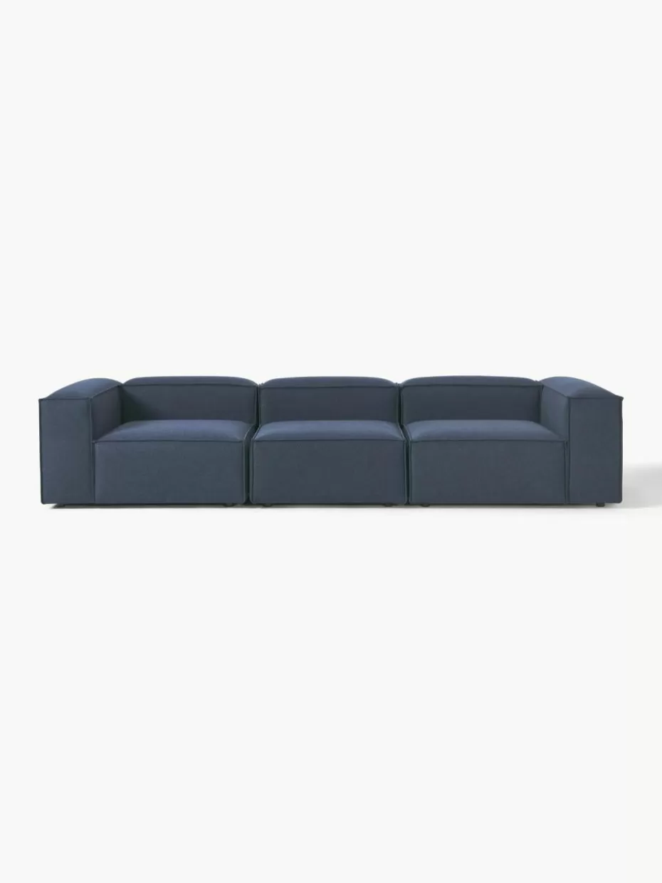 Sofas | Sofaserien-Westwing Collection Modulares Sofa Lennon (4-Sitzer) Webstoff Dunkelblau