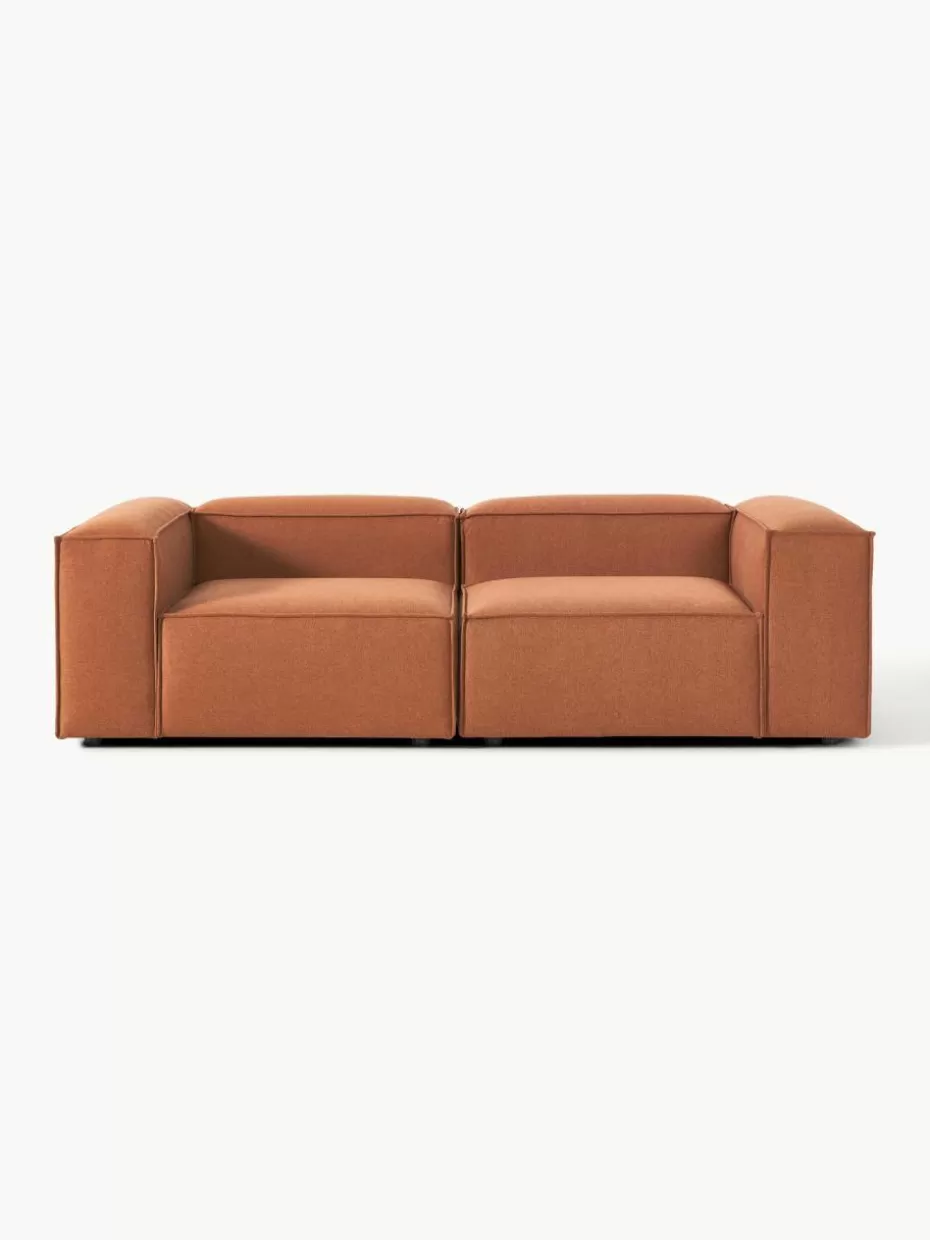 Sofas | Sofaserien-Westwing Collection Modulares Sofa Lennon (3-Sitzer) Webstoff Terrakotta