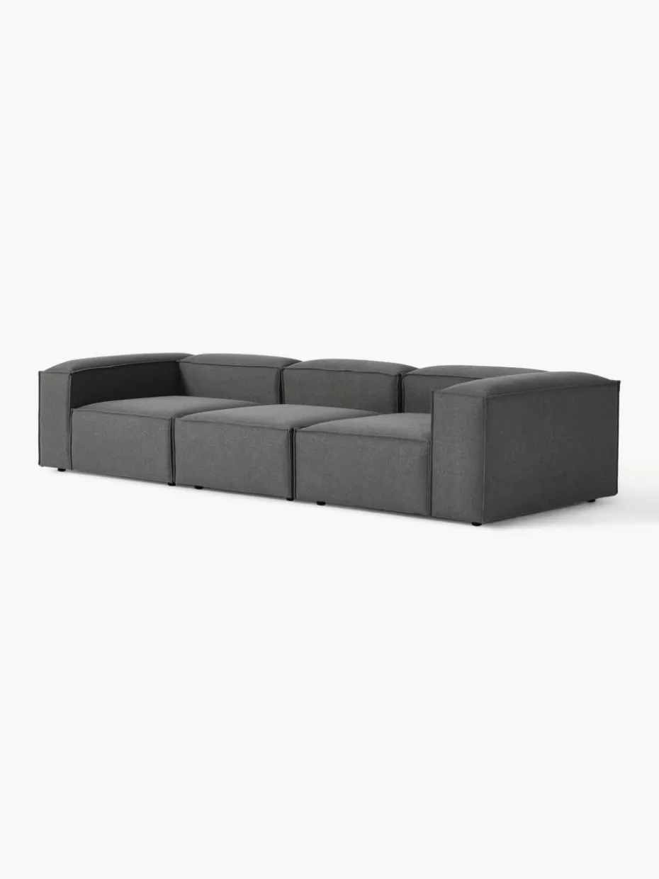 Sofas | Sofaserien-Westwing Collection Modulares Sofa Lennon (4-Sitzer) Webstoff Anthrazit