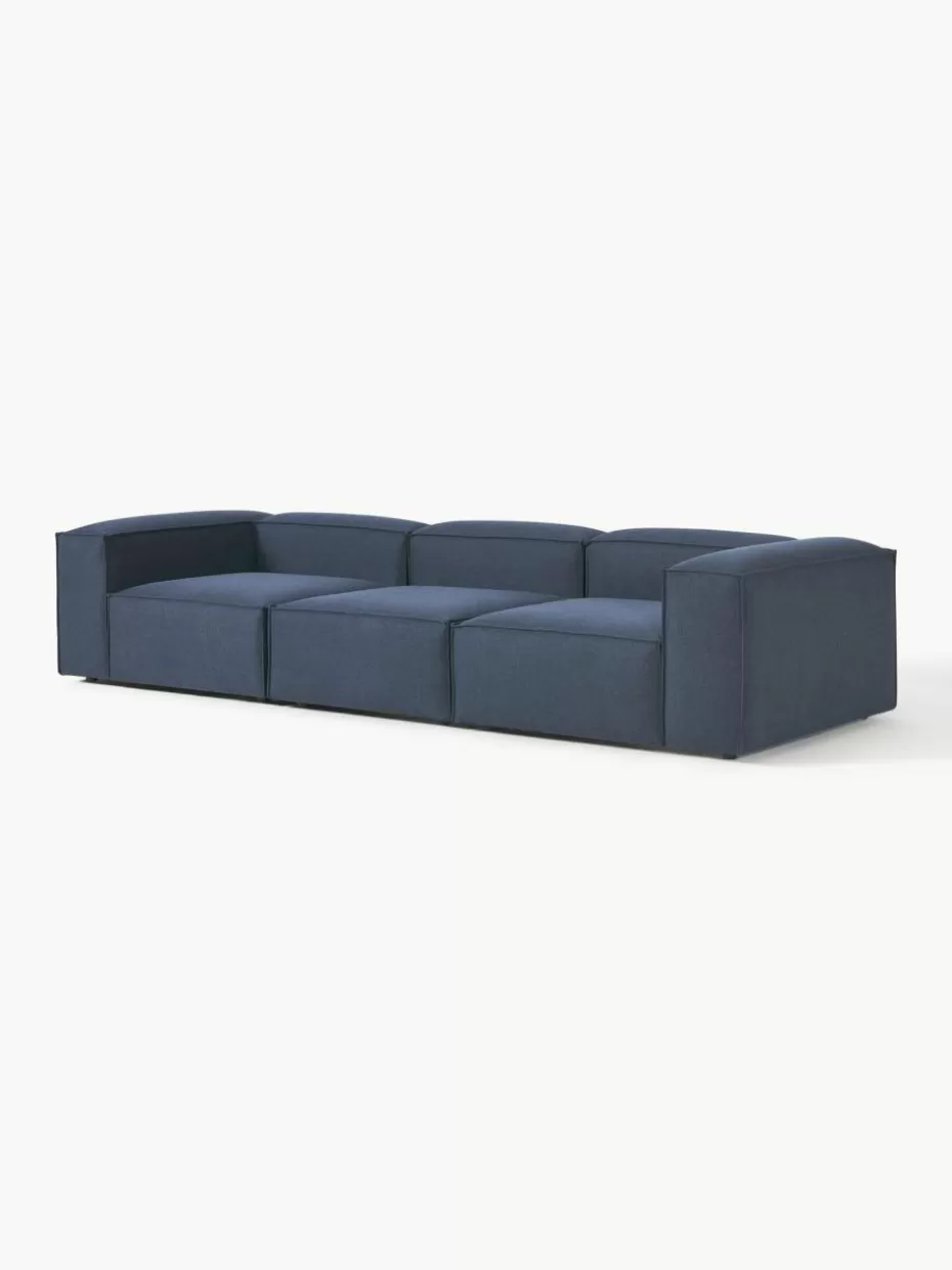 Sofas | Sofaserien-Westwing Collection Modulares Sofa Lennon (4-Sitzer) Webstoff Dunkelblau