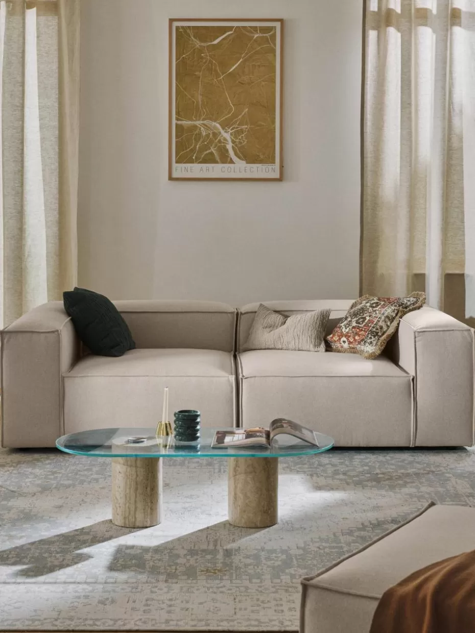 Sofas | Sofaserien-Westwing Collection Modulares Sofa Lennon (3-Sitzer) Webstoff Taupe