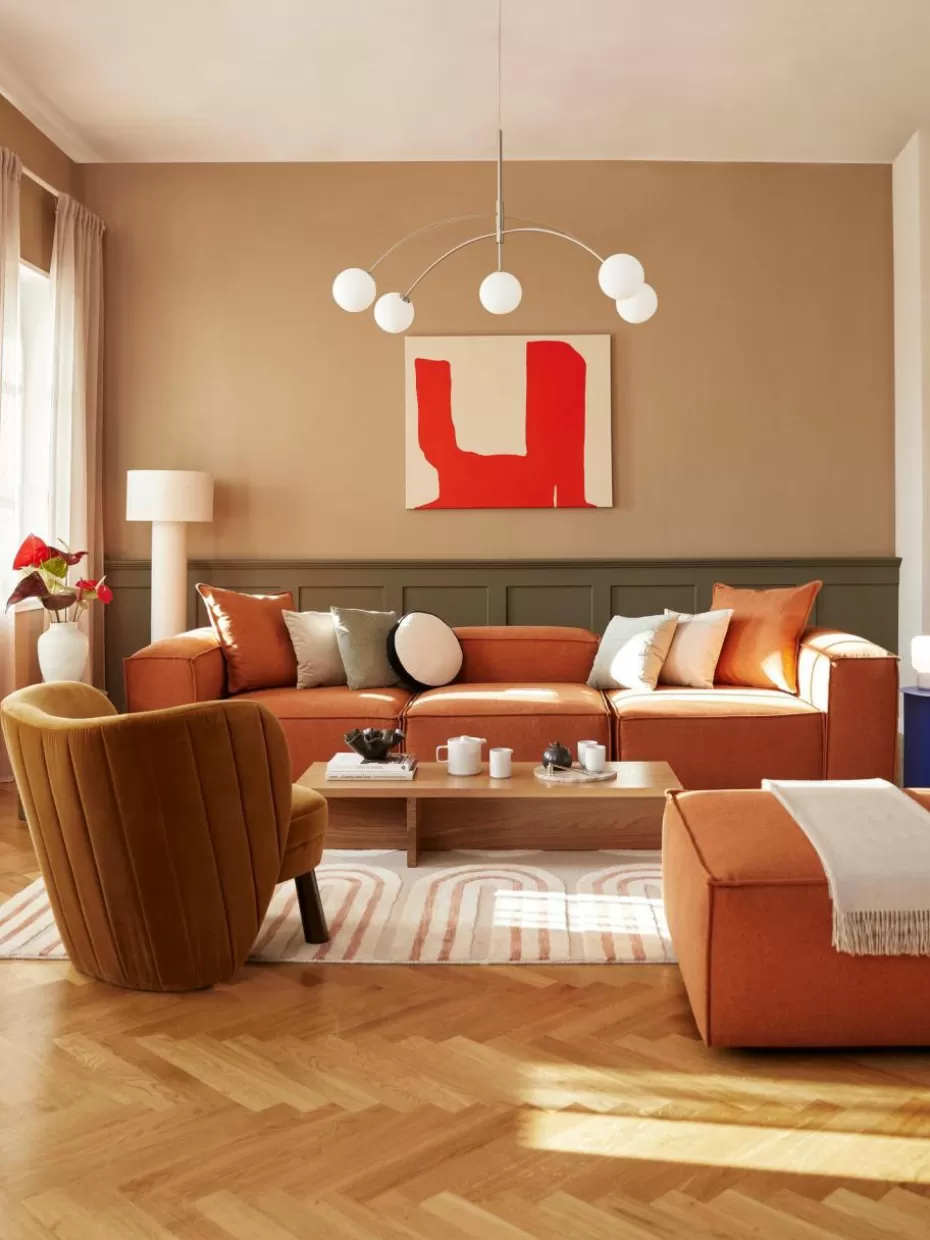 Sofas | Sofaserien-Westwing Collection Modulares Sofa Lennon (4-Sitzer) Webstoff Terrakotta