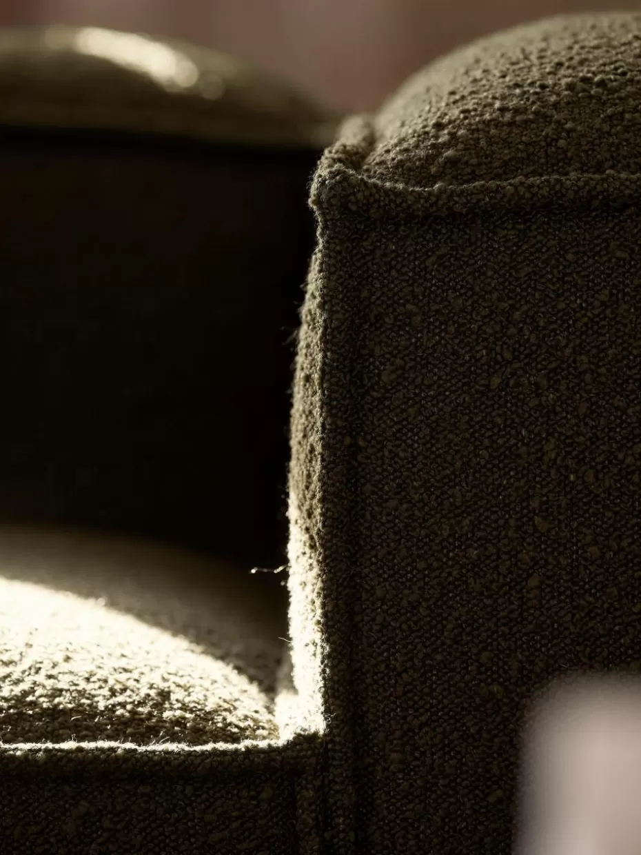 Sofas | Sofaserien-Westwing Collection Modulares Sofa Lennon (4-Sitzer) aus Bouclé Bouclé Olivgrün