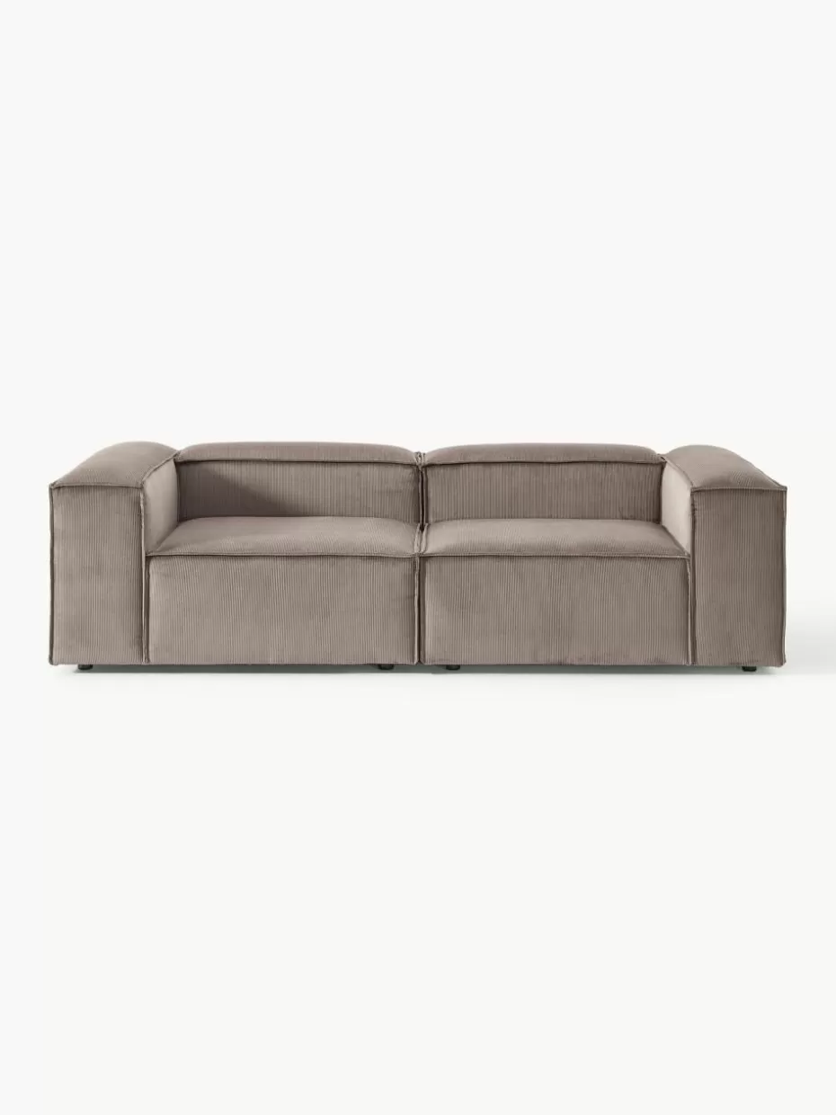 Sofas | Sofaserien-Westwing Collection Modulares Sofa Lennon (3-Sitzer) aus Cord Cord Taupe