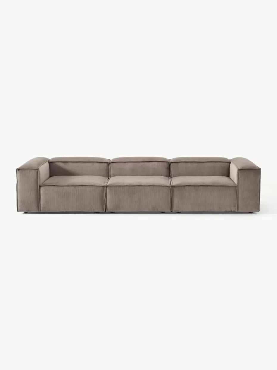 Sofas | Sofaserien-Westwing Collection Modulares Sofa Lennon (4-Sitzer) aus Cord Cord Taupe