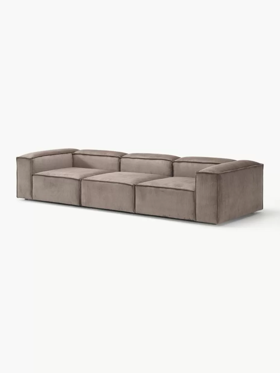 Sofas | Sofaserien-Westwing Collection Modulares Sofa Lennon (4-Sitzer) aus Cord Cord Taupe
