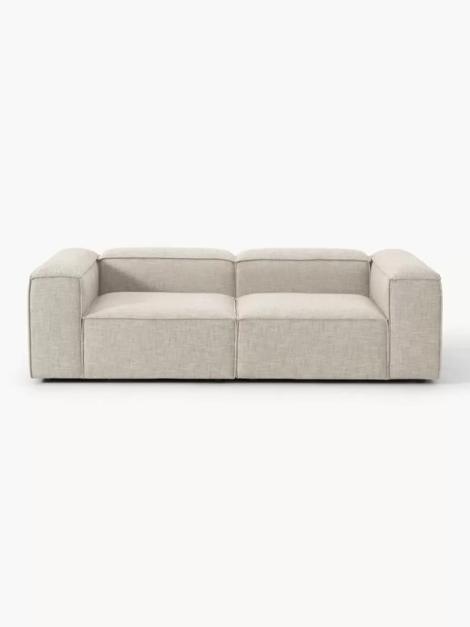 Sofaserien-Westwing Collection Modulares Sofa Lennon (3-Sitzer) aus Leinen-Mix Leinen-Mix Grau