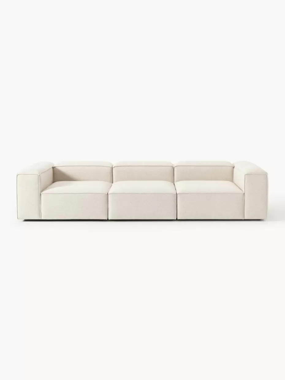 Sofaserien-Westwing Collection Modulares Sofa Lennon (4-Sitzer) aus Leinen-Mix Leinen-Mix Beige