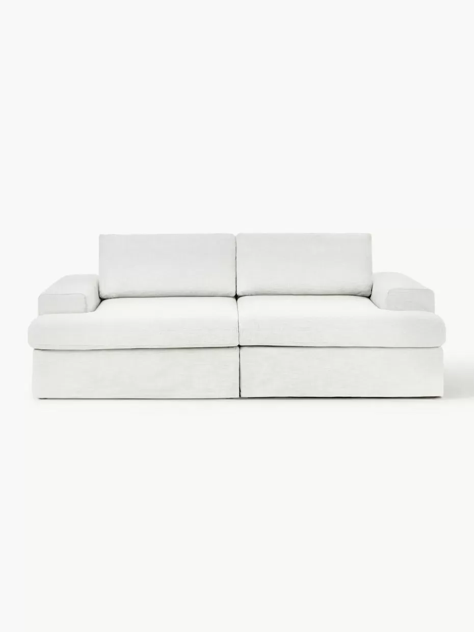 Sofas | Sofaserien-Westwing Collection Modulares Sofa Russell (3-Sitzer) mit abnehmbaren Bezügen Webstoff Off White