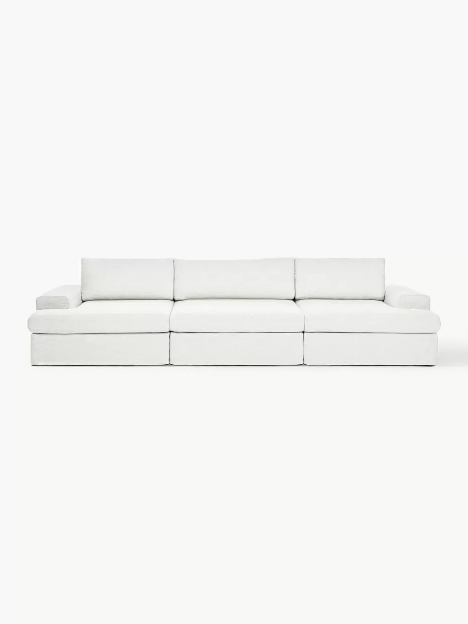 Sofas | Sofaserien-Westwing Collection Modulares Sofa Russell (4-Sitzer) mit abnehmbaren Bezügen Webstoff Off White