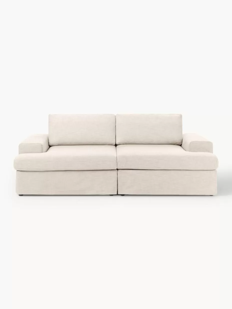 Sofas | Sofaserien-Westwing Collection Modulares Sofa Russell (3-Sitzer) mit abnehmbaren Bezügen Webstoff Hellbeige