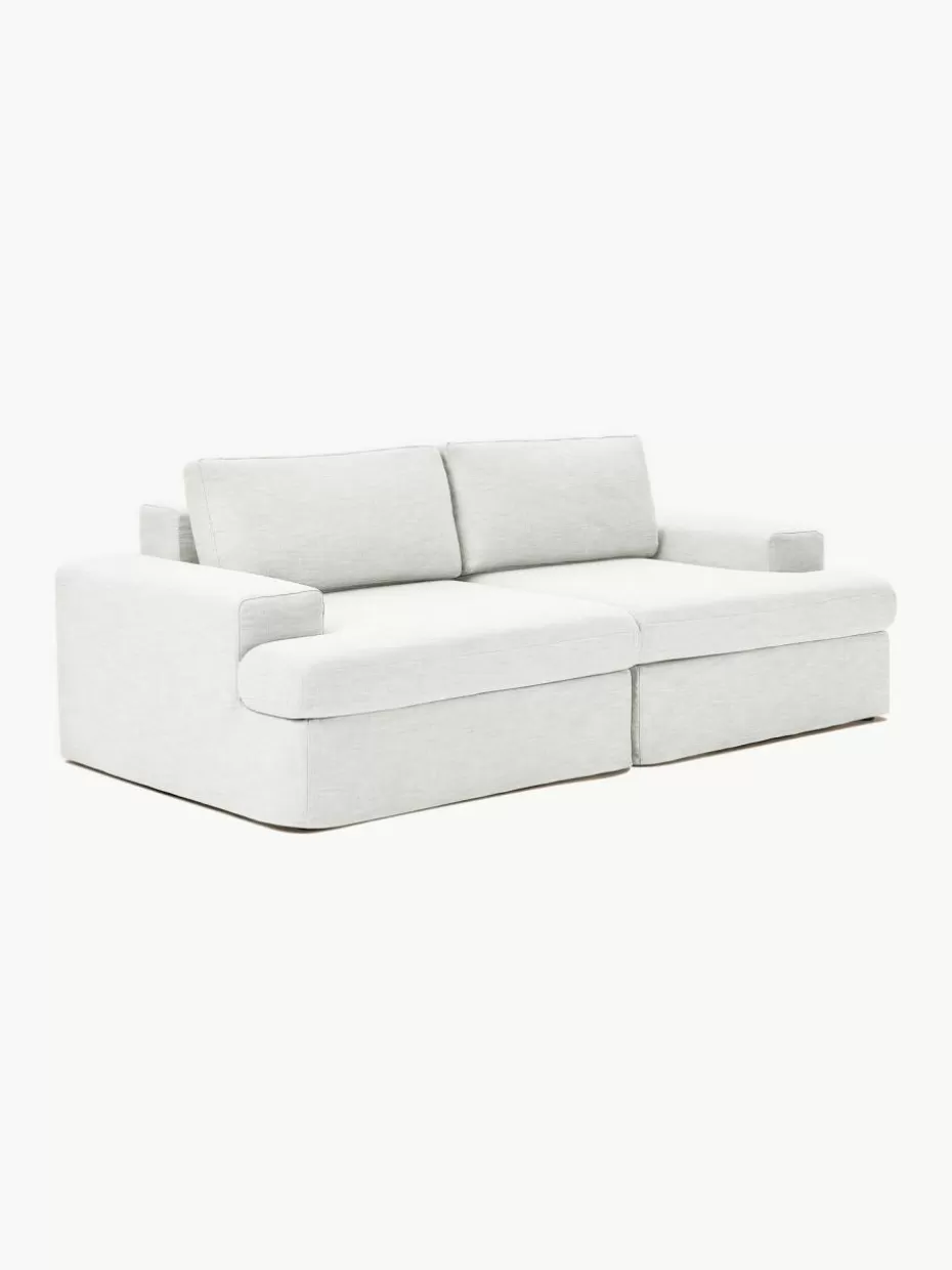 Sofas | Sofaserien-Westwing Collection Modulares Sofa Russell (3-Sitzer) mit abnehmbaren Bezügen Webstoff Off White