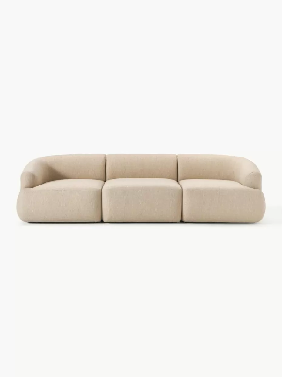 Sofas | Sofaserien-Westwing Collection Modulares Sofa Sofia (3-Sitzer) Webstoff Hellbeige