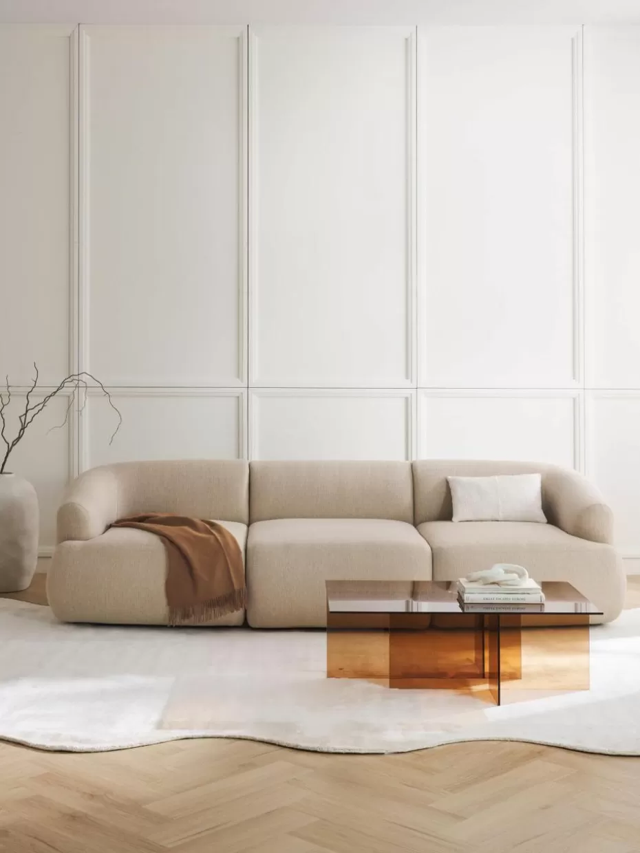 Sofas | Sofaserien-Westwing Collection Modulares Sofa Sofia (3-Sitzer) Webstoff Hellbeige