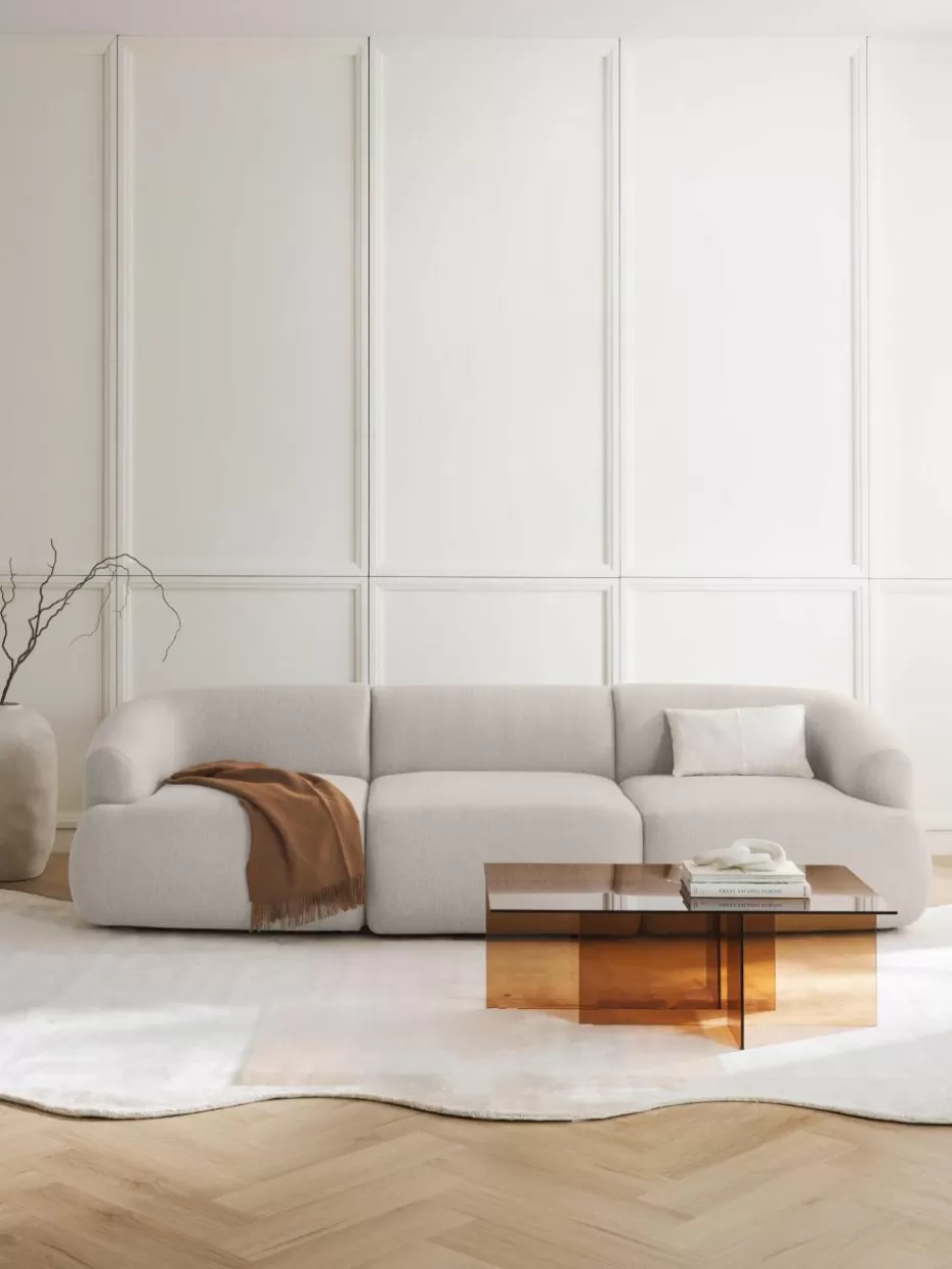 Sofas | Sofaserien-Westwing Collection Modulares Sofa Sofia (3-Sitzer) Webstoff Cremeweiß